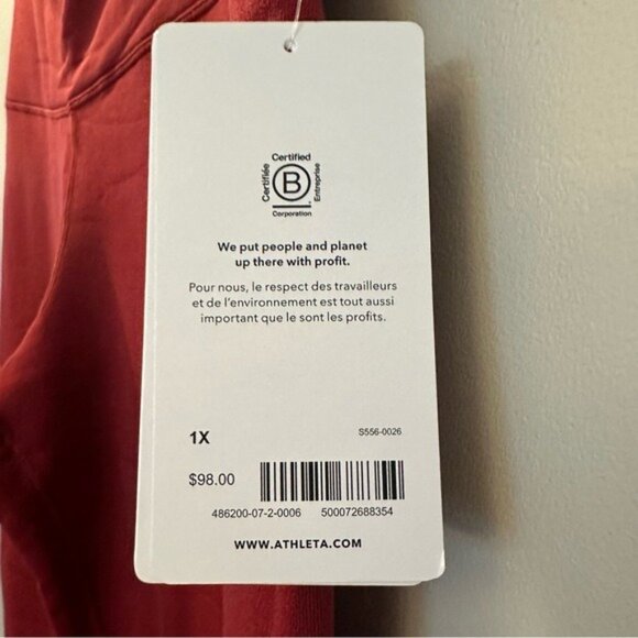 Athleta Altitude Tights Polartec Power Stretch Burgundy Fleece Leggings Size 1X - Picture 9 of 14